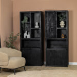 Boekenkast Sven 1 deur zwart | 80cm