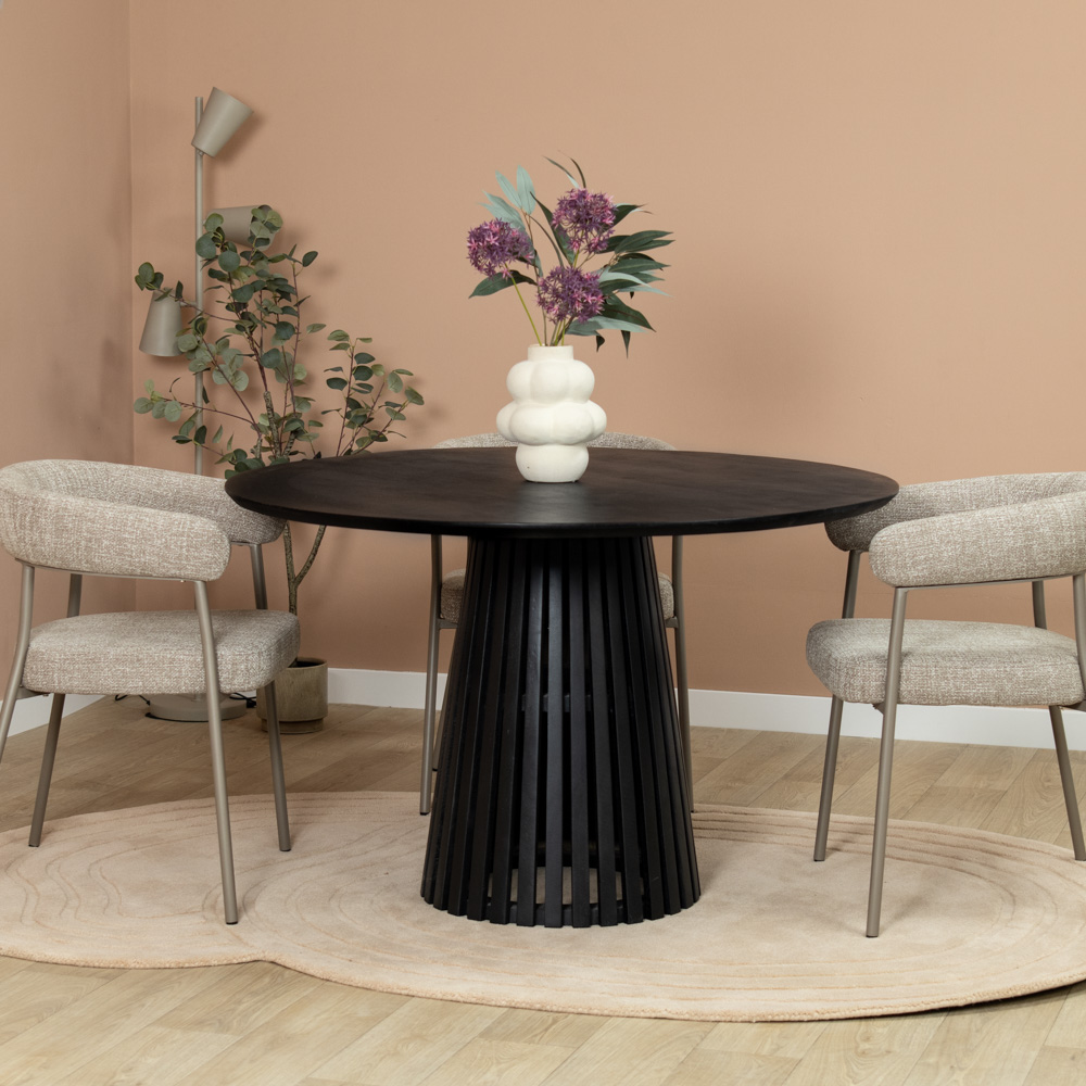Eettafel Linea zwart | Rond | 120cm Eettafel Linea zwart | Rond | 120cm