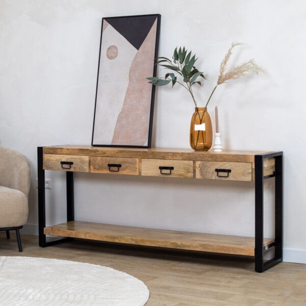 Sidetable Viggo naturel 4 lades | 180cm