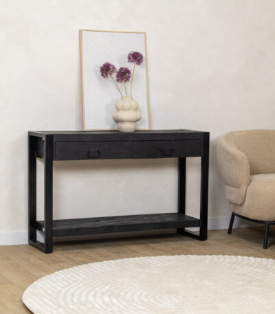 Sidetable Viggo zwart met lades 120cm