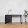 Bureau Viggo 3 lades zwart | 145cm