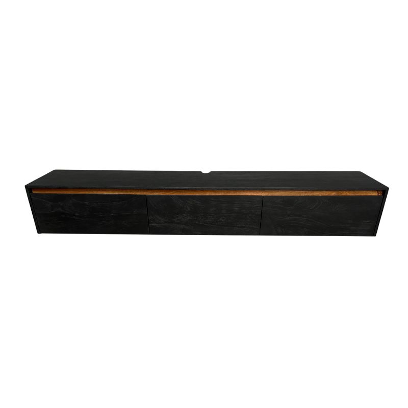 Nils Zwevend Tv meubel zwart 200cm