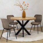 Navi Eettafel Naturel | Rond | Matrixpoot | 110cm