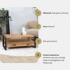 Viggo Salontafel naturel | 4 lades | 120cm - Afbeelding 7