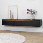 Nils Zwevend Tv meubel zwart | 200cm