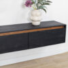 Nils Zwevend Tv meubel zwart | 200cm - Afbeelding 3