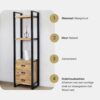 Viggo Boekenkast naturel | 3 lades | 55cm - Afbeelding 6