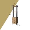 Viggo Boekenkast naturel | 3 lades | 55cm - Afbeelding 7