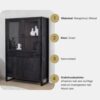 Viggo Vitrinekast zwart | 115cm - Afbeelding 6