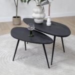 Rosa Salontafel set van 2 zwart | 90/70cm