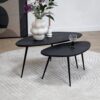 Rosa Salontafel set van 2 zwart | 90/70cm