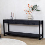 Viggo Sidetable zwart | 4 lades | 180cm