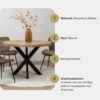 Navi Eettafel Naturel | Rond | Matrixpoot | 110cm - Afbeelding 6