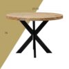 Navi Eettafel Naturel | Rond | Matrixpoot | 110cm - Afbeelding 7
